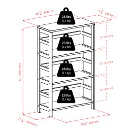 Capri 7-Pc Storage Shelf with 6 Foldable Fabric Baskets, Espresso and Beige